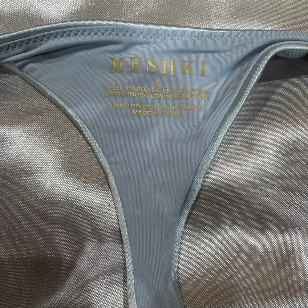 Meshki Melina Braided Bikini Bottoms Arctic Blue - Picture 8 of 10